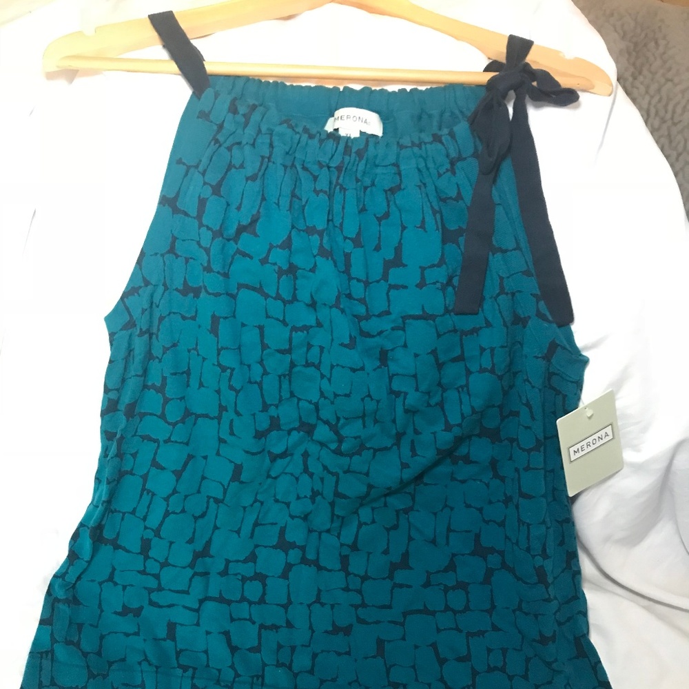 Merona Navy/Teal Halter Top